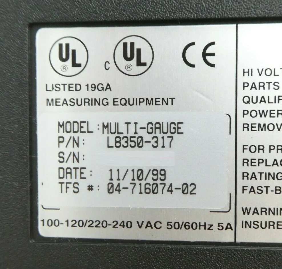 Varian L8350-317 Vacuum Gauge Controller MULTI-GAUGE Novellus 04-716074-02 New - Image 8