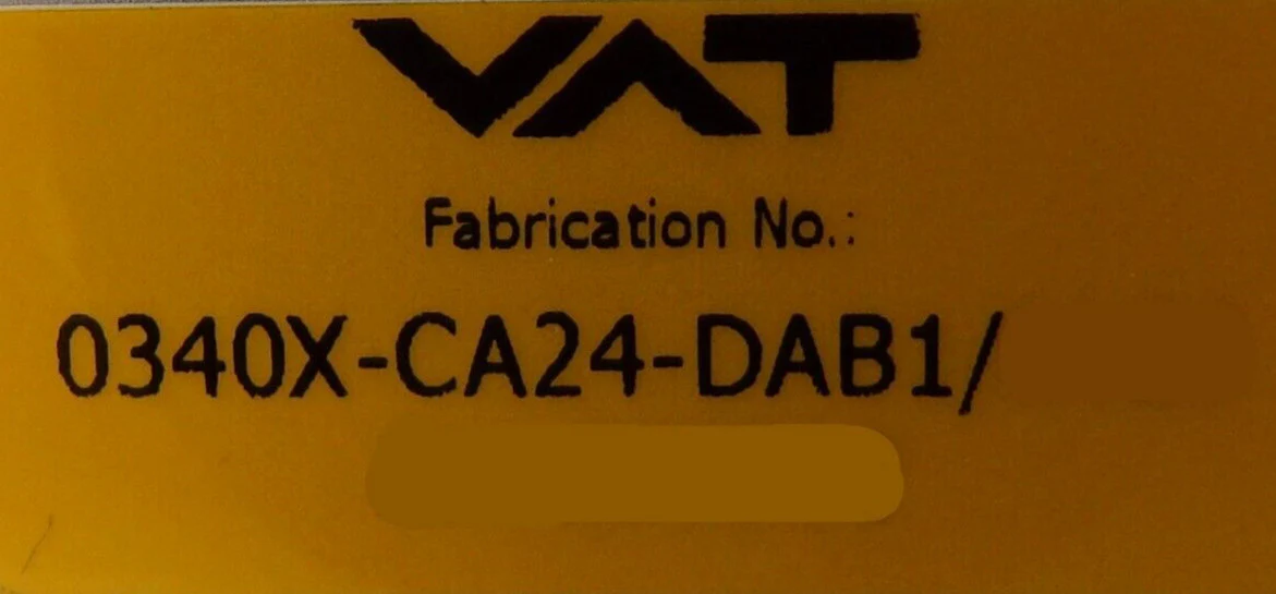 VAT 0340X-CA24-DAB1 300mm Pneumatic Slit Valve Working Surplus - Image 7