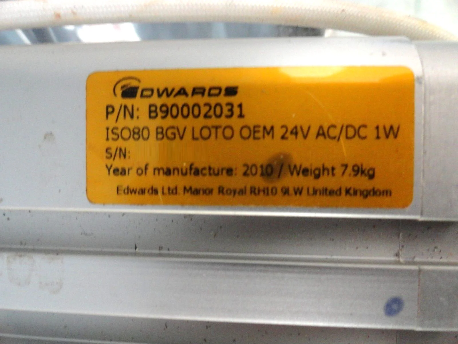 VAT 09038-PE44-AB01 Pneumatic Gate Valve BGV LOTO Edwards B90002031 Working - Image 4