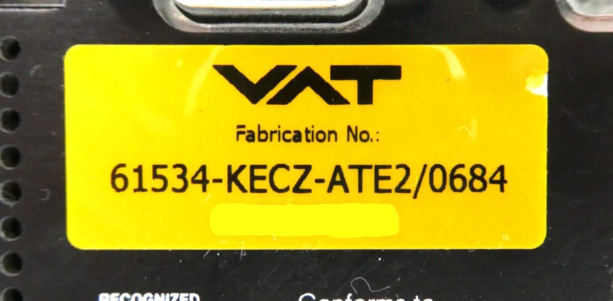 VAT 61534-KECZ-ATE2 Butterfly Valve Control System Series 61.5 Working Surplus - Image 9