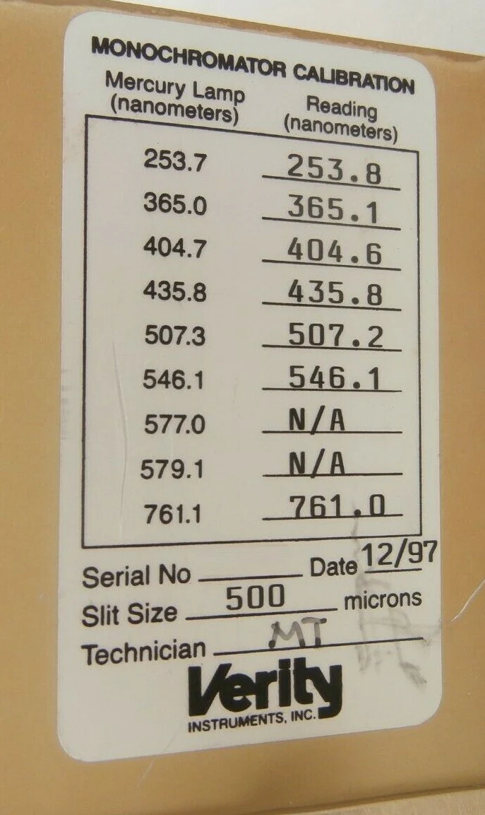 Verity EP200Mmd .2 Meter Monochromator Detector Lam 853-704360-001-E3 Working - Image 8