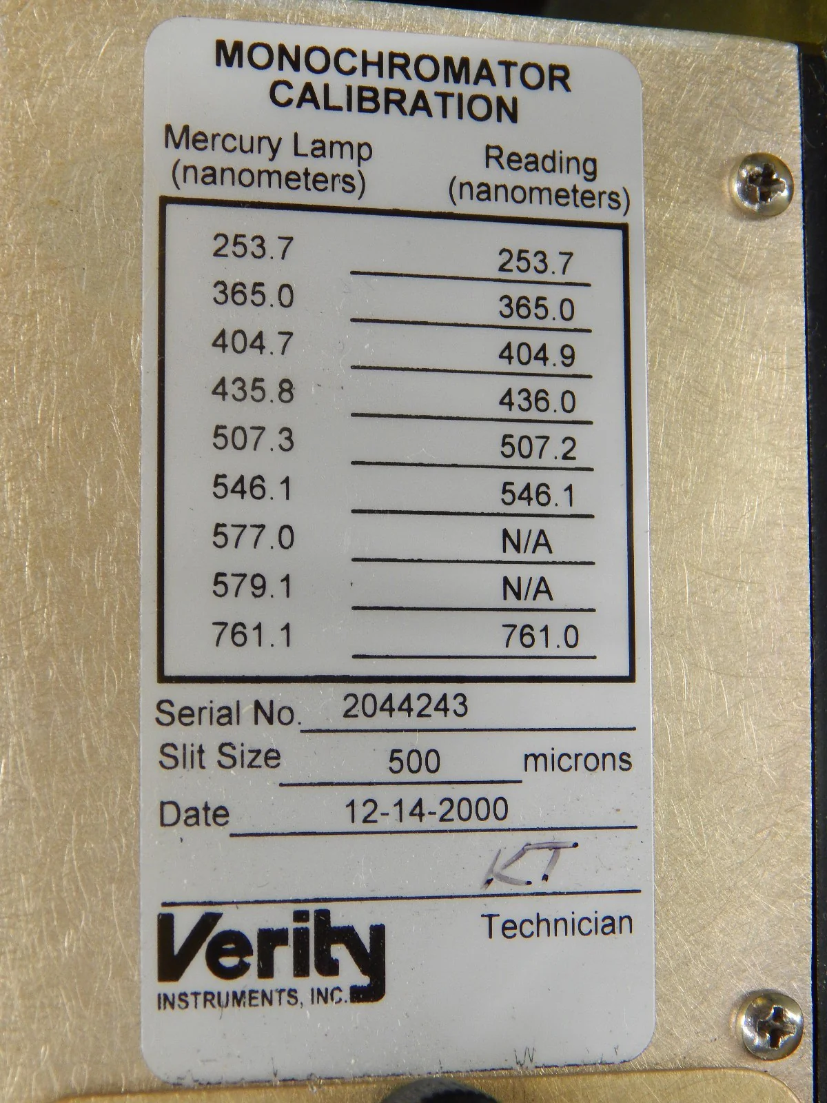 Verity Instruments 1000805 Monochromator Detector EP200Mmd 485211 Working - Image 10