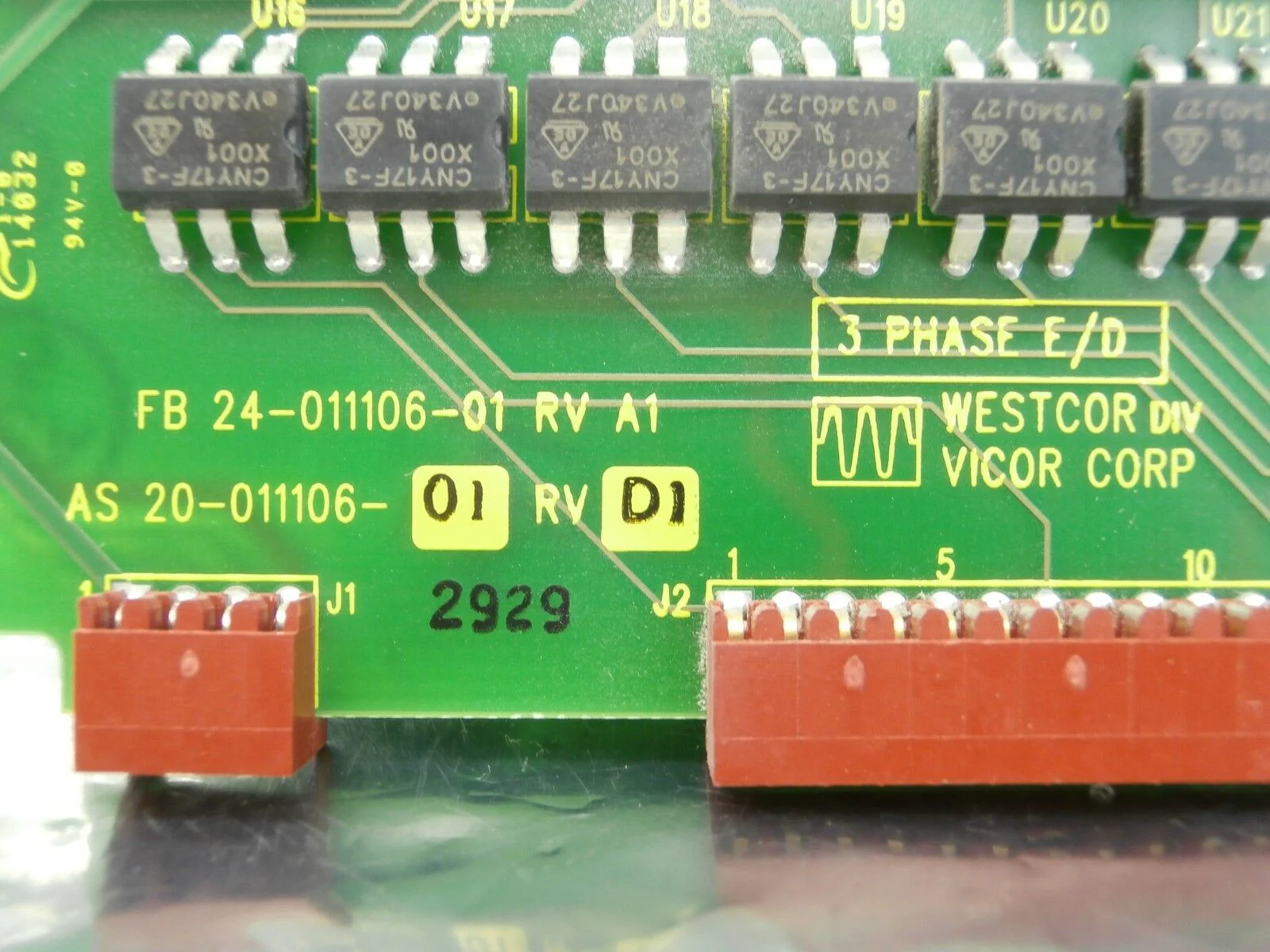 Vicor 20-011106-01 3 Phase E/D Board PCB 24-011106-01 Used Working - Image 9