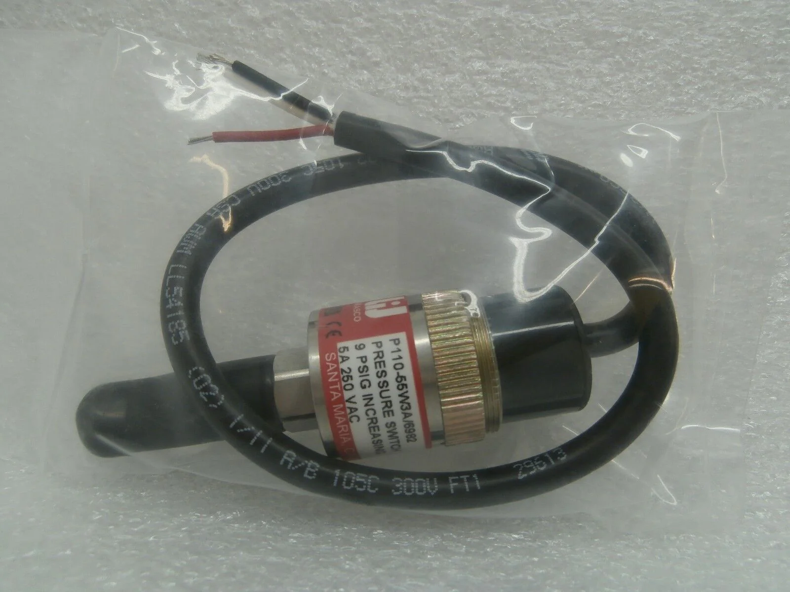 Wasco P110-55W3A/6982 Vacuum Pressure Switch 50008489 6/14 New Surplus - Image 3