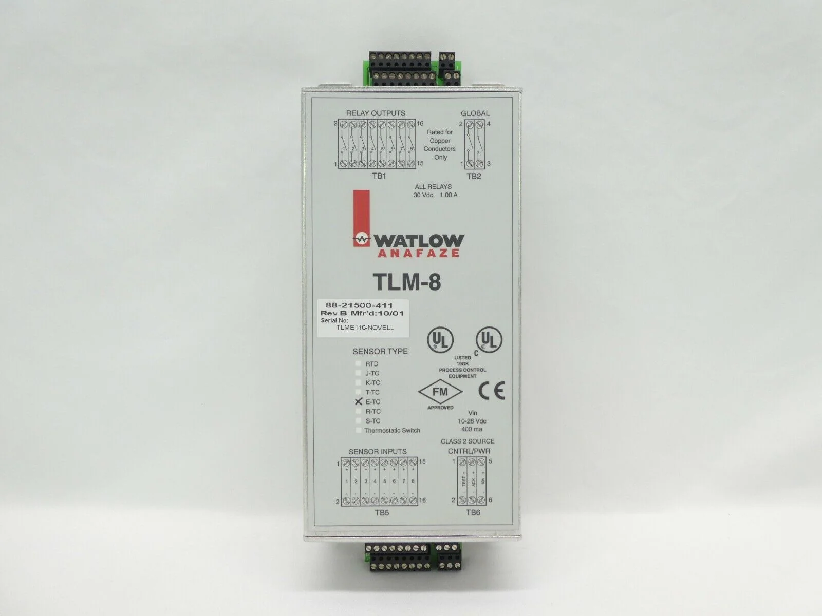 Watlow 88-21500-411 Thermal Limit Monitor TLM-8 Novellus 27-151457-00 New Spare - Image 10