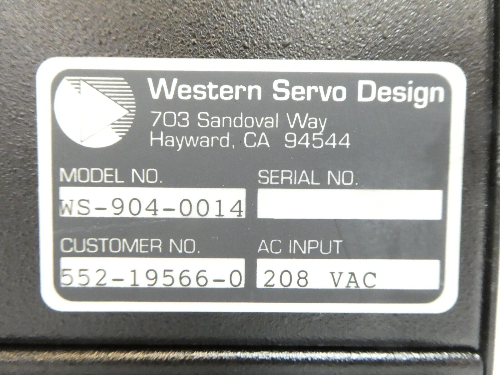 Western Servo Design WS-904-0014 Robot Controller Mattson 552-19566-00 New - Image 8