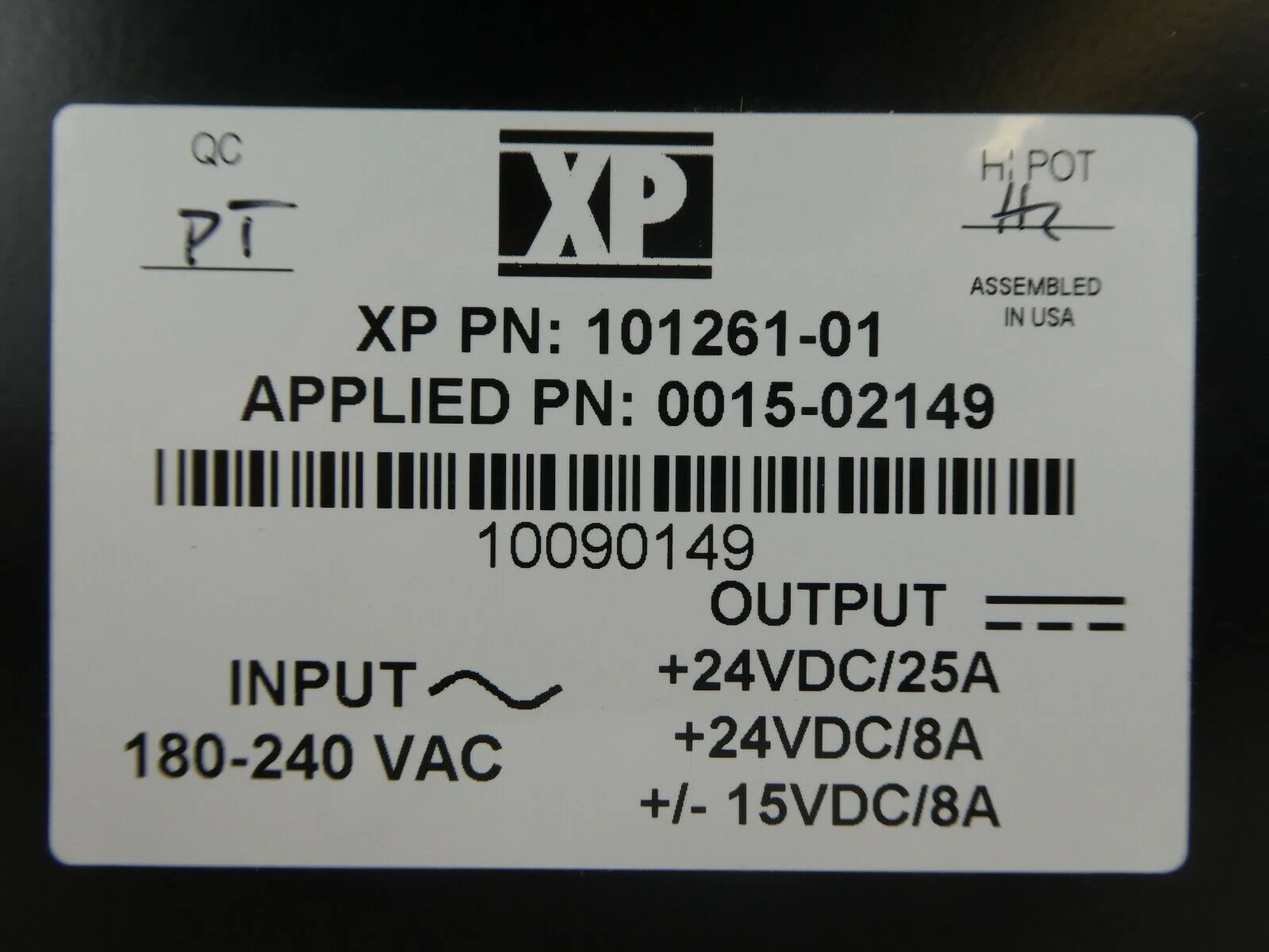 XP Power 101-261-01 Power Supply AMAT Applied Materials 0015-02149 New Surplus - Image 8