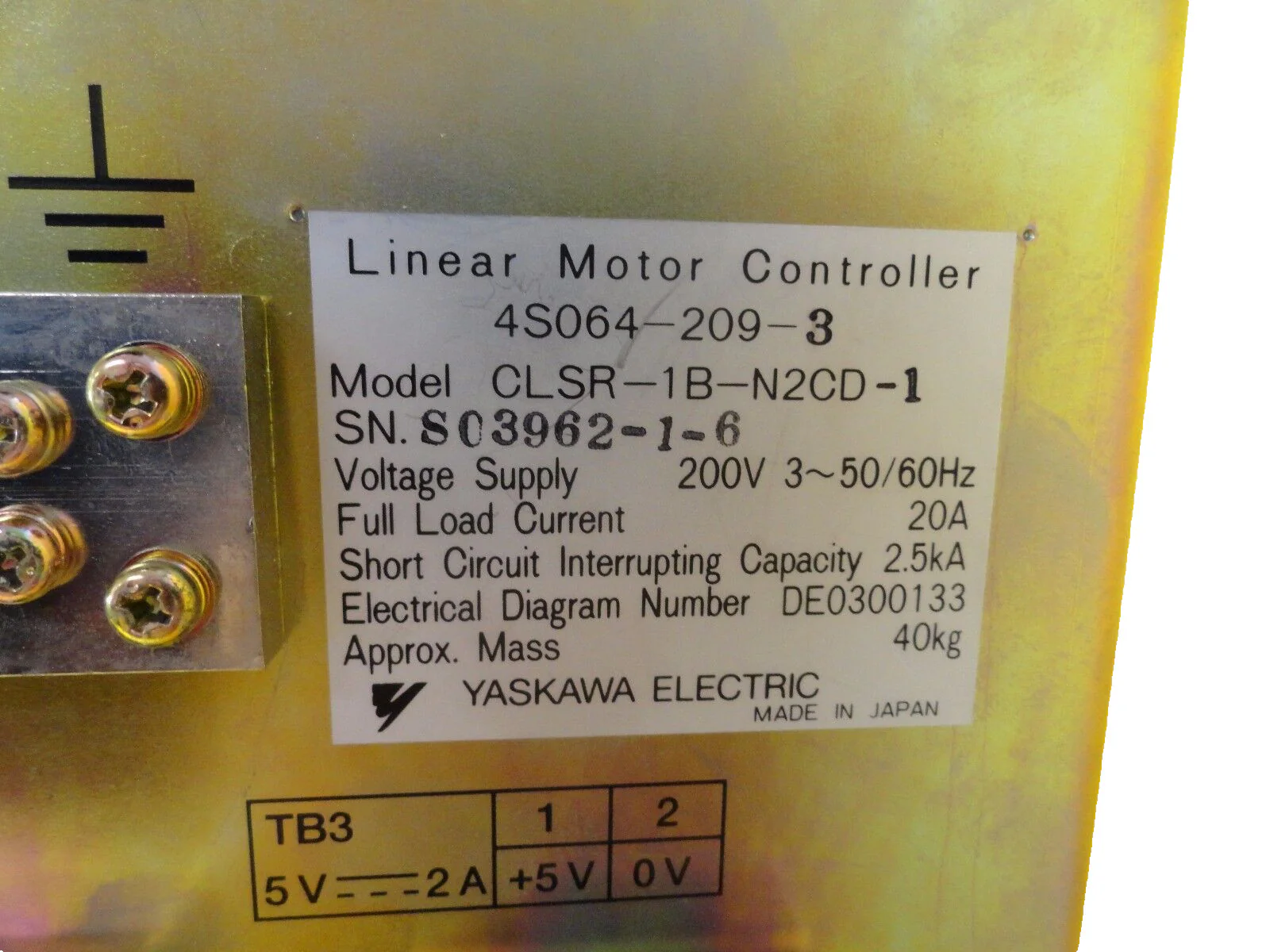 Yaskawa CLSR-1B-N2CD-1 Linear Motor Controller Nikon 4S064-209-3 NSR Working - Image 9