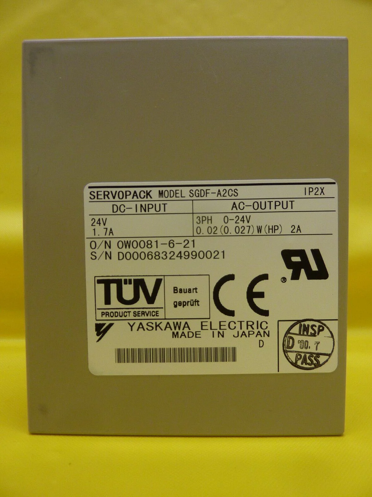 Yaskawa Electric SGDF-A2CS Sigma-Mini Servo Drive SGDF SERVOPACK  New Surplus - Image 3