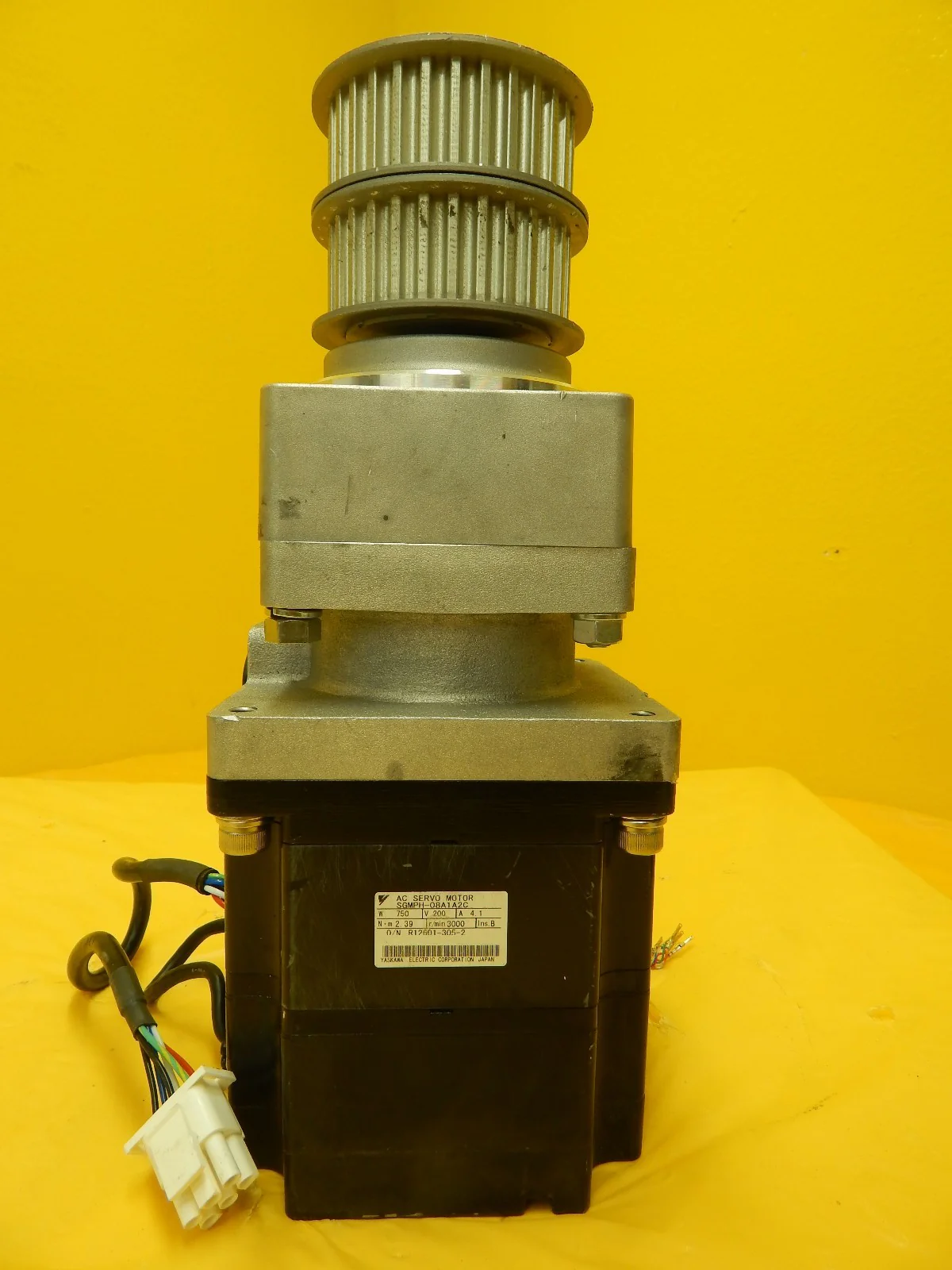 Yaskawa SGMPH-08A1A2C AC Servo Motor Shimpo Gearhead VRFS-PB-S9D-750-YF Used - Image 3